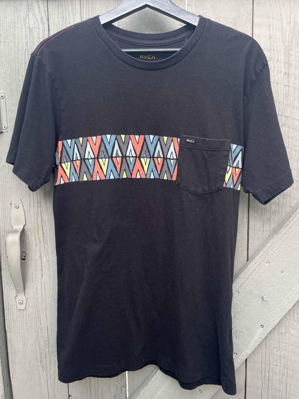 RVCA Standard Wash Tee 100% Cotton Short Sleeved Black Size Medium